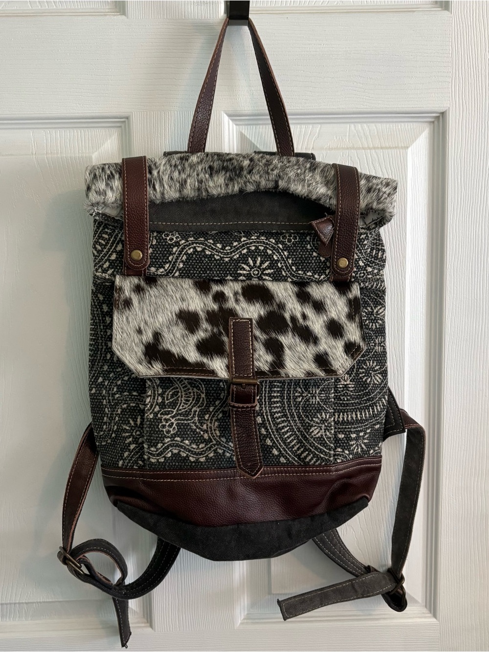 Myra Bag western Vibe with Me Hairon Canvas Backpack leather Cowgirl